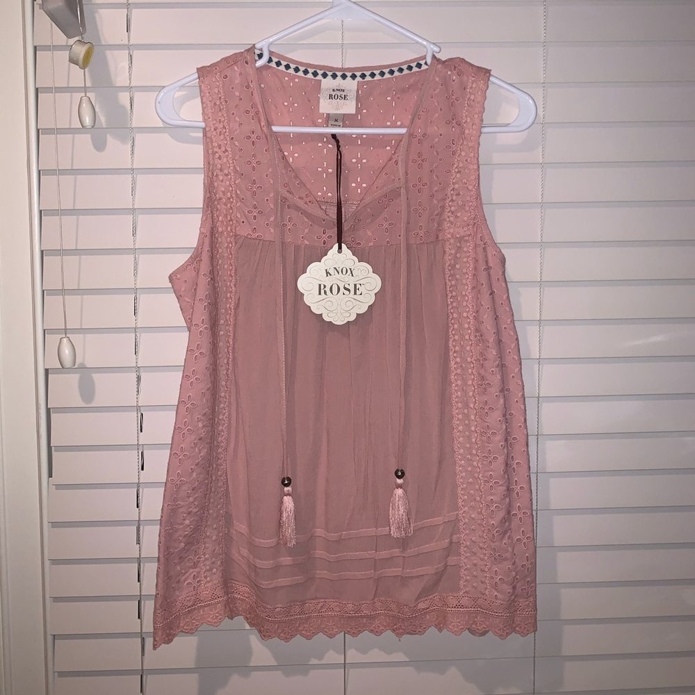 knox rose pink tank top